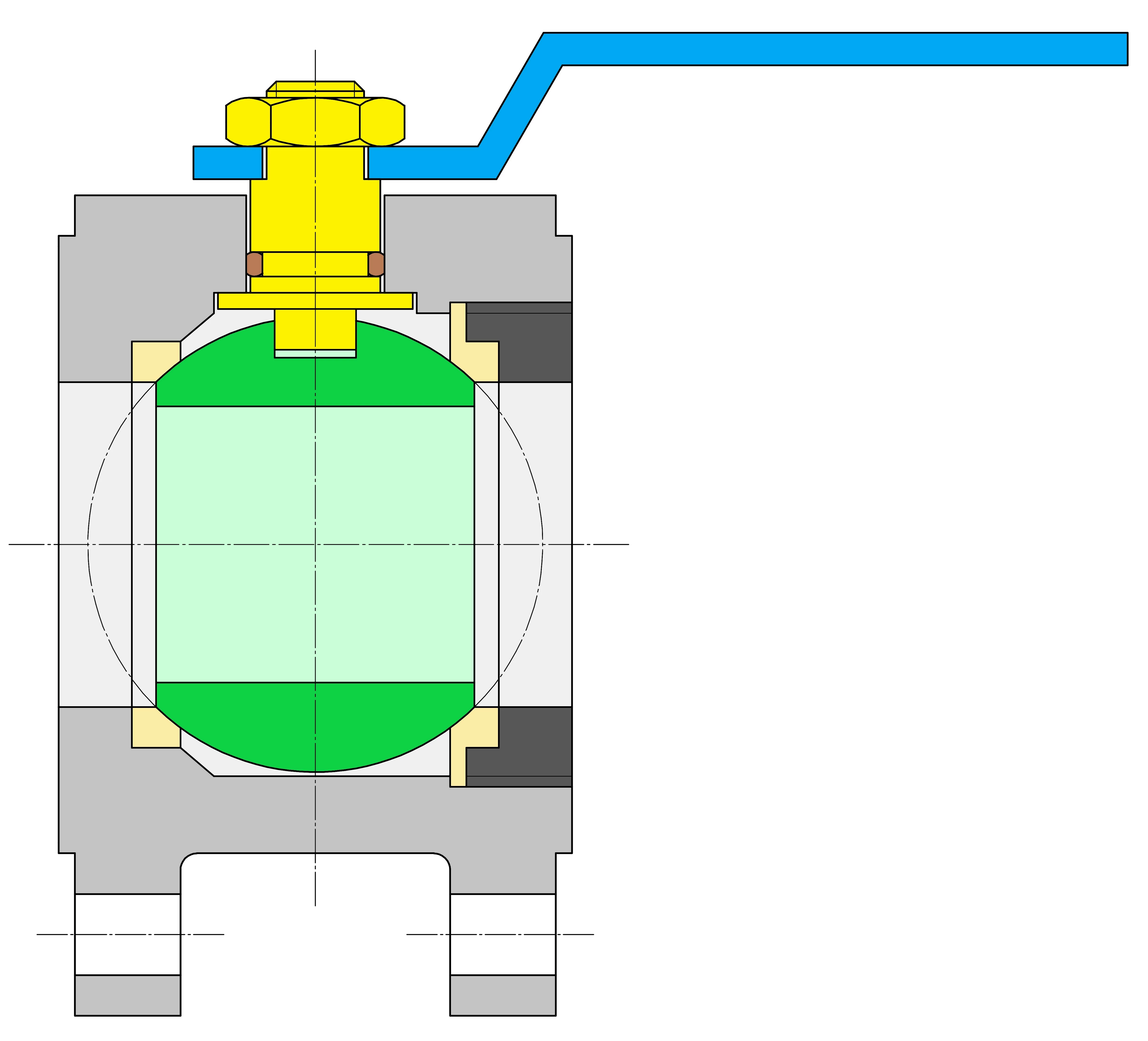 Ball valve-compact-intermediate-flange-mounting
