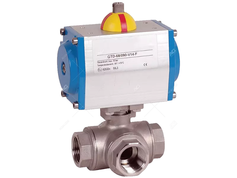 3-way ball valve type B-AKP-630 with female thread - with T- or L-port