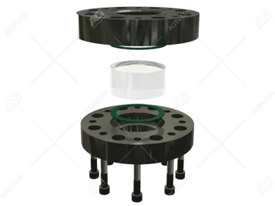 High pressure sight glass Type 322 -assembly for bolting straight onto DIN flanges