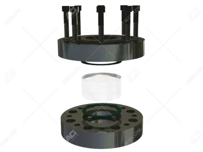 High pressure sight glass Type 322 -assembly for bolting straight onto DIN flanges