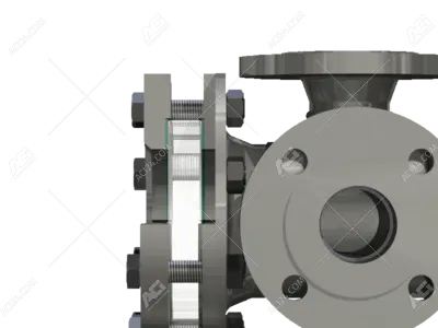 Corner flow sight glass 
