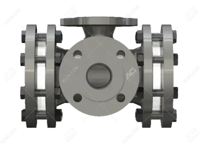 Corner flow sight glass 