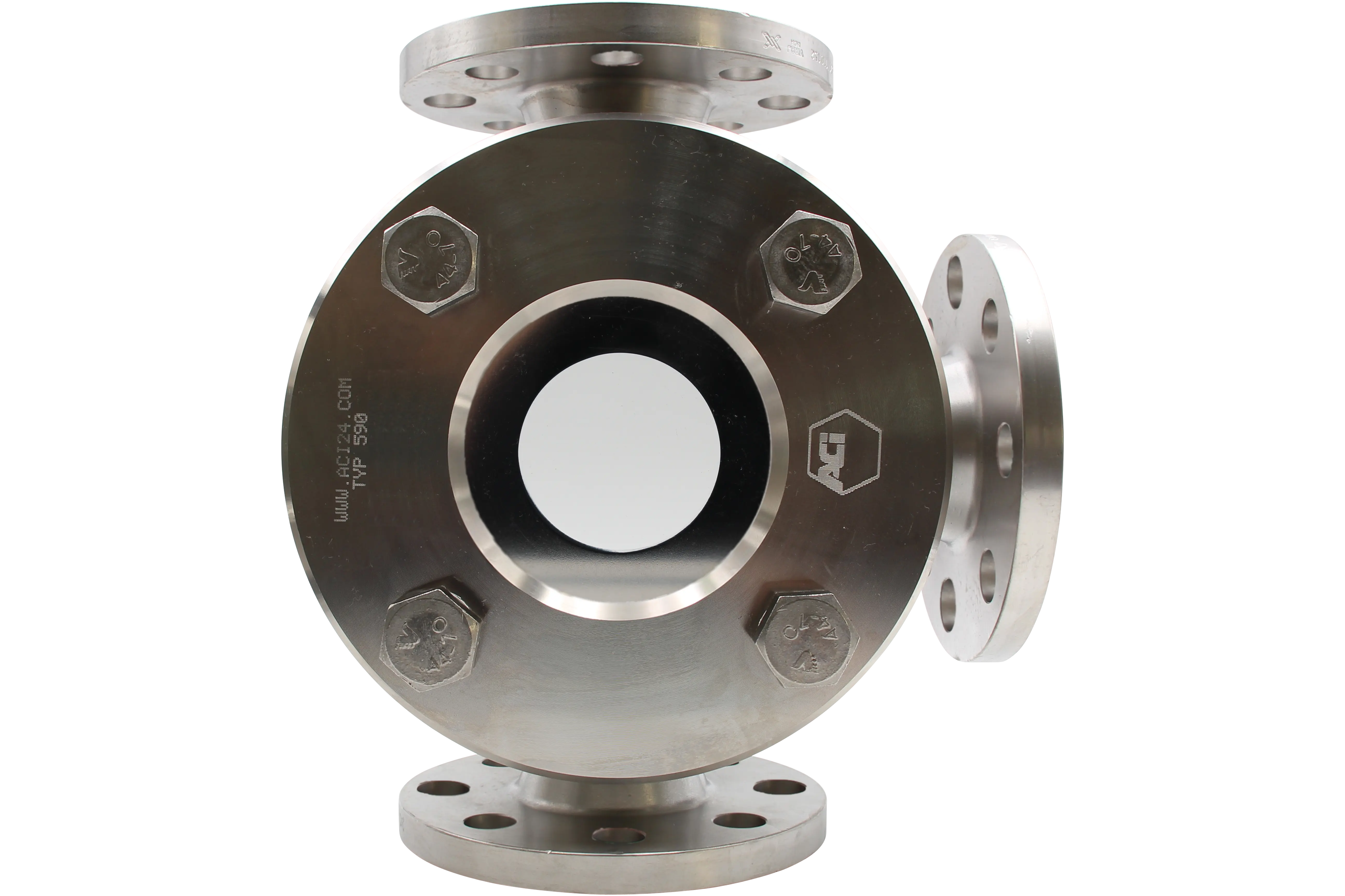 Figure 1: ACI type 590 - DN150 PN63 - Three-way flow sight glass with two sight openings