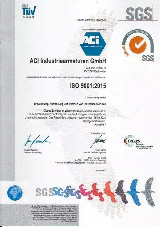 ISO certification according to the new standard DIN EN ISO 9001:2015